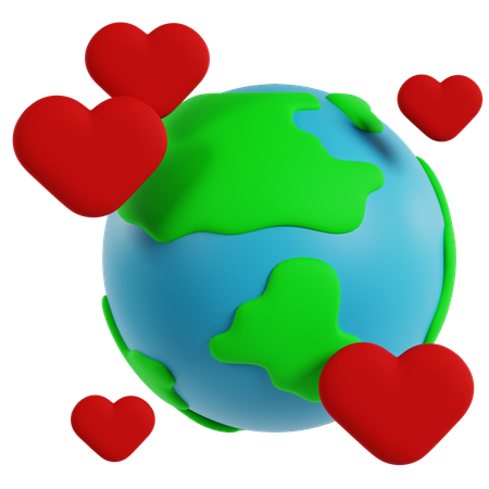 Earth Love  3D Icon