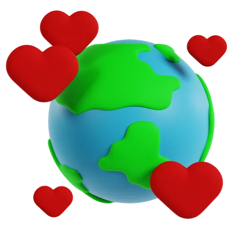 Earth Love  3D Icon