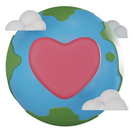 Earth Love  3D Icon