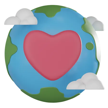 Earth Love  3D Icon