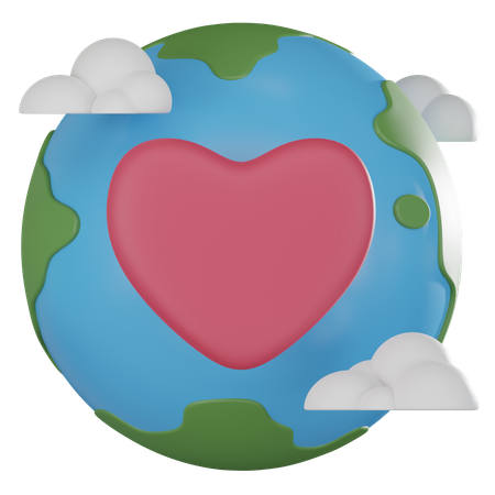 Earth Love  3D Icon