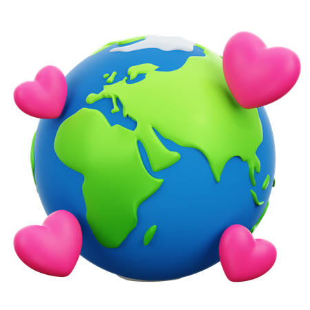 Earth Love  3D Icon