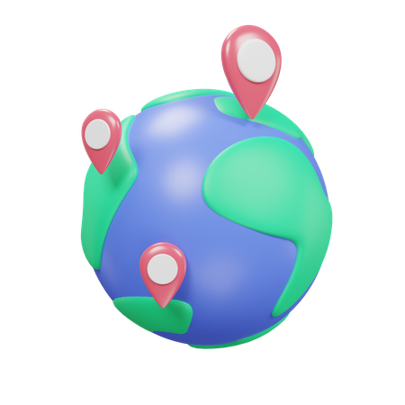 Earth Map  3D Icon