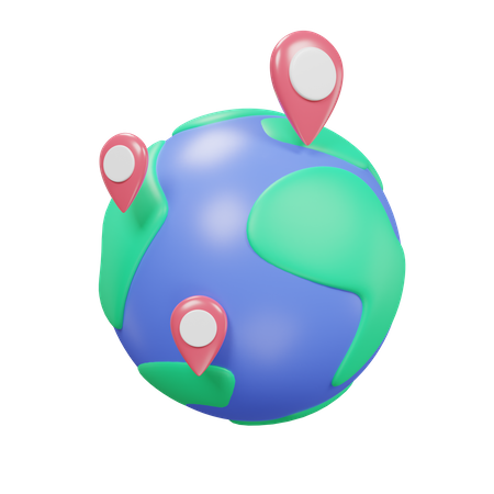 Earth Map  3D Icon