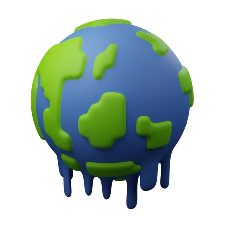 Earth Melting  3D Icon