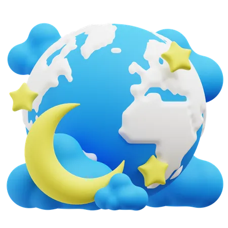 Earth Night  3D Icon