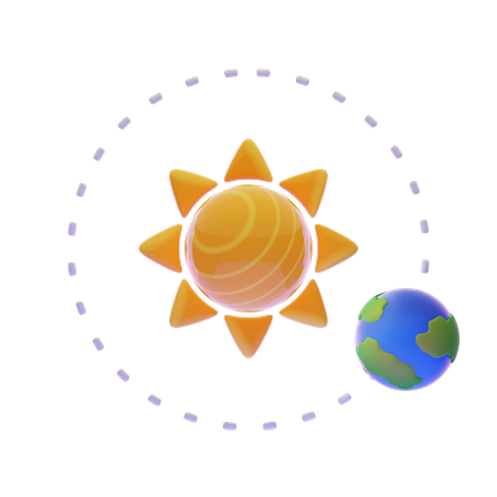 Earth Orbiting Sun  3D Icon