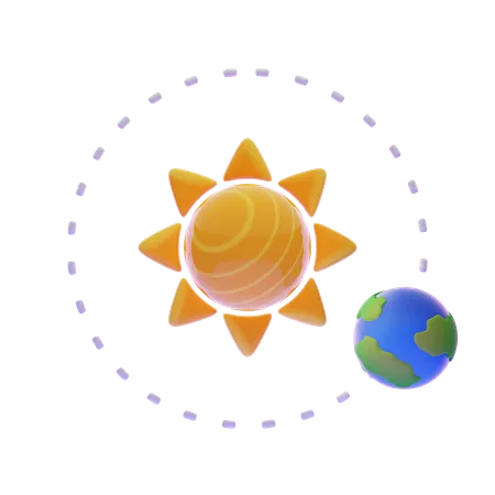 Earth Orbiting Sun  3D Icon