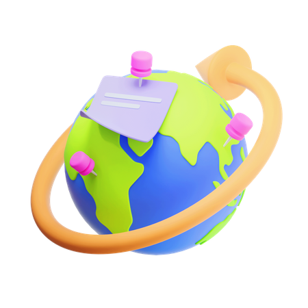 Earth Pin Location  3D Icon