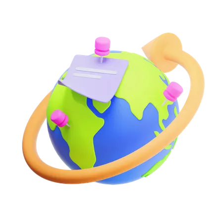 Earth Pin Location  3D Icon