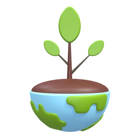 Earth Plant  3D Icon