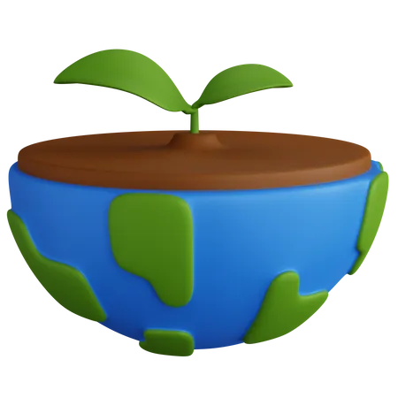 Earth Plant  3D Icon