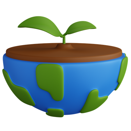 Earth Plant  3D Icon