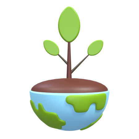 Earth Plant  3D Icon