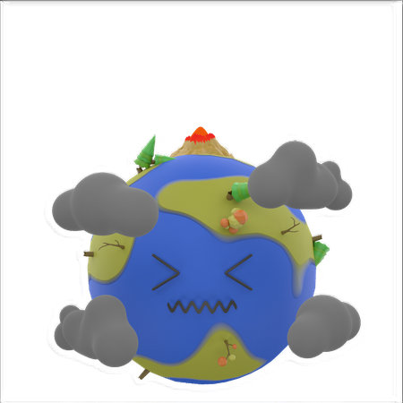 Earth Pollution  3D Illustration