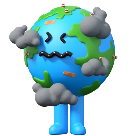 Earth Pollution  3D Illustration