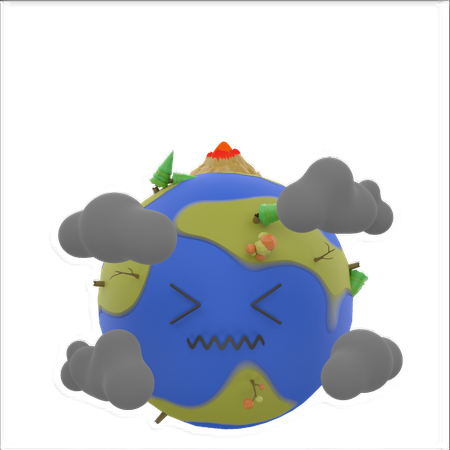 Earth Pollution 3D Illustration