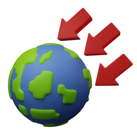 Earth Radiation Arrow  3D Icon