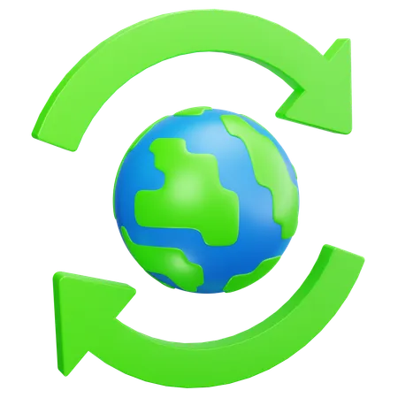 Earth Recycle  3D Icon
