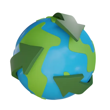 Earth Recycling  3D Illustration