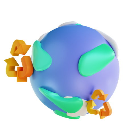Earth Recycling 3D Illustration