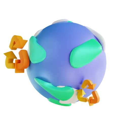 Earth Recycling  3D Illustration