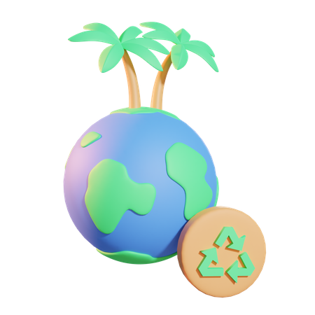 Earth Recycling 3D Icon