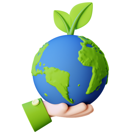 Earth Reforestation  3D Icon