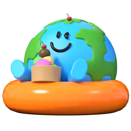 Earth Relaxing 3D Illustration