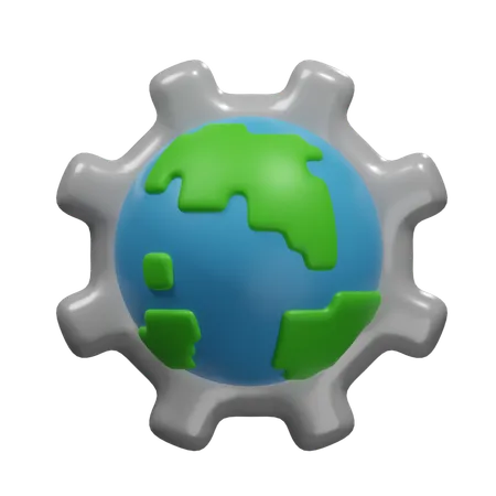 Earth Setting  3D Icon