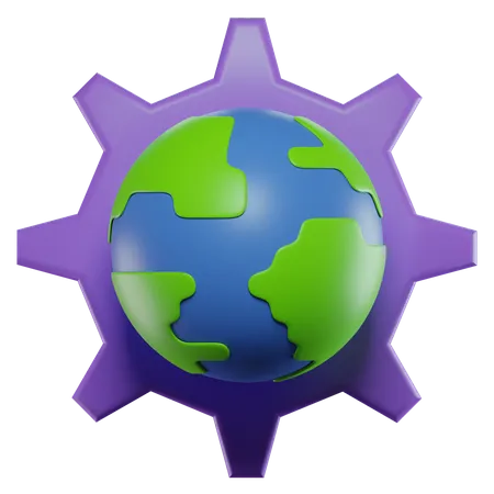 Earth Setting  3D Icon