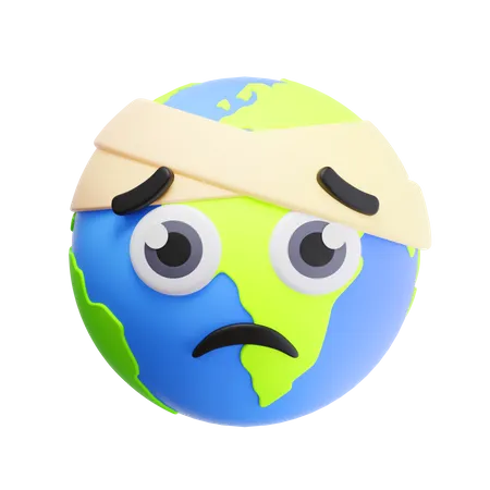 Earth Sick Emoji  3D Icon