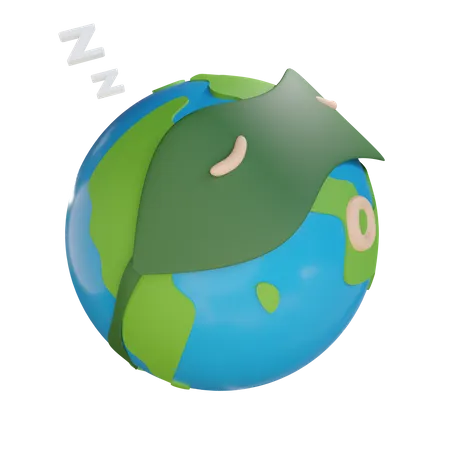 Earth Sleep  3D Illustration