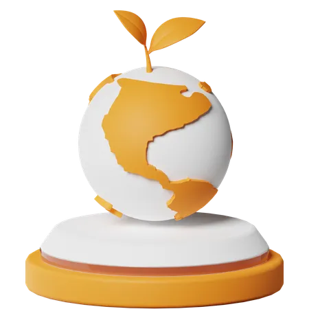 Earth Sprout  3D Icon
