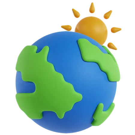 Earth Sun  3D Icon
