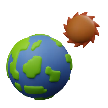 Earth Sun  3D Icon