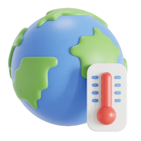 Earth Temperature Rising 3D Icon