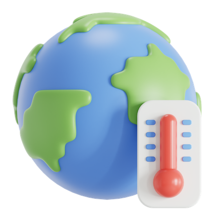 Earth temperature  3D Icon
