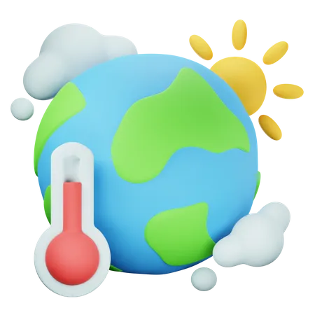 Earth Temperature  3D Icon