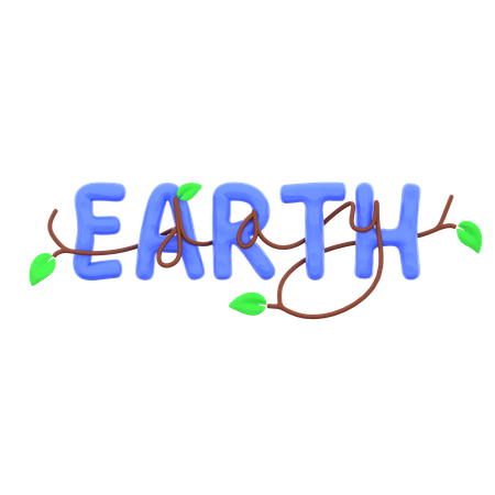 Earth Text  3D Icon