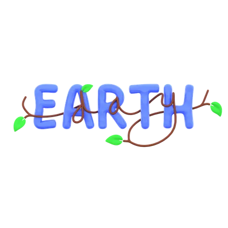 Earth Text  3D Icon