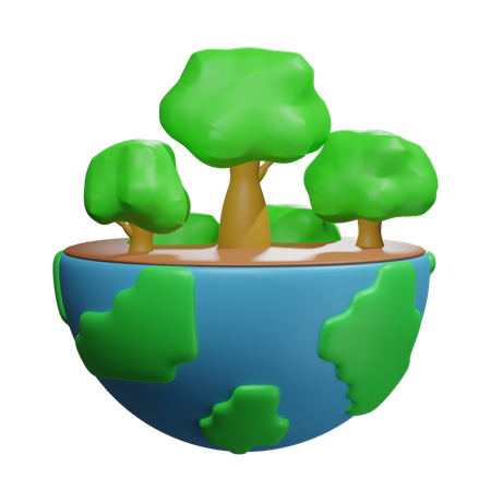 Earth Tree  3D Icon