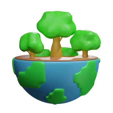 Earth Tree  3D Icon