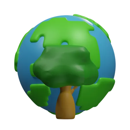 Earth Tree  3D Icon