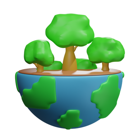 Earth Tree  3D Icon
