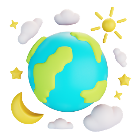 Earth With Others Planets  3D Icon