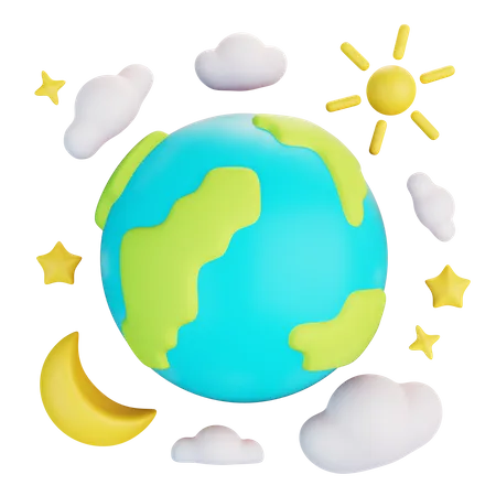 Earth With Others Planets  3D Icon