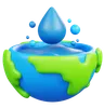 Earth With Water Drop