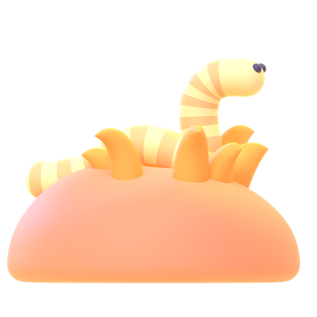 Earth Worm  3D Icon