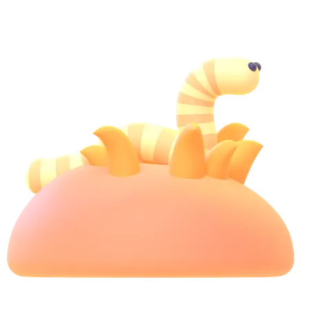 Earth Worm  3D Icon